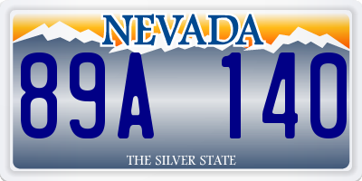 NV license plate 89A140