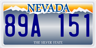 NV license plate 89A151