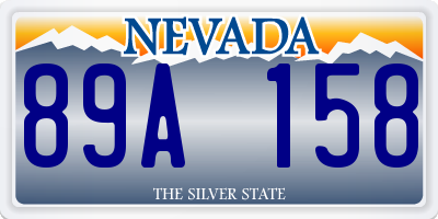 NV license plate 89A158