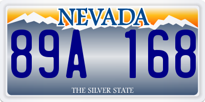 NV license plate 89A168