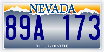 NV license plate 89A173