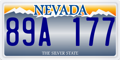 NV license plate 89A177