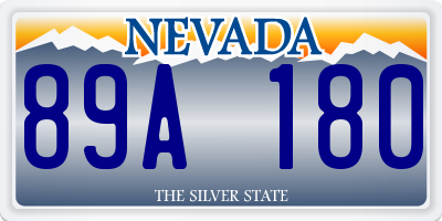 NV license plate 89A180