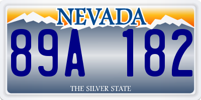 NV license plate 89A182