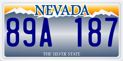 NV license plate 89A187