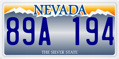 NV license plate 89A194
