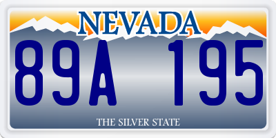 NV license plate 89A195