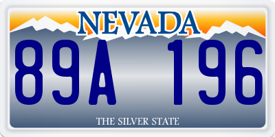 NV license plate 89A196