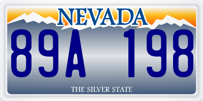 NV license plate 89A198