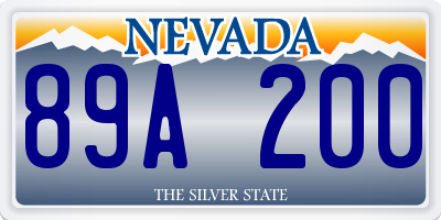NV license plate 89A200