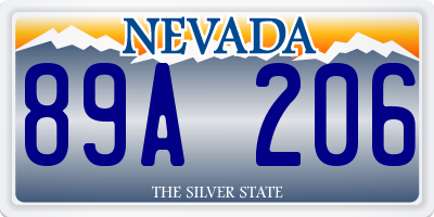 NV license plate 89A206