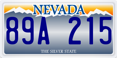 NV license plate 89A215