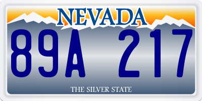 NV license plate 89A217