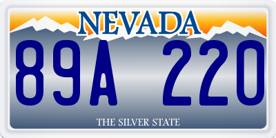 NV license plate 89A220