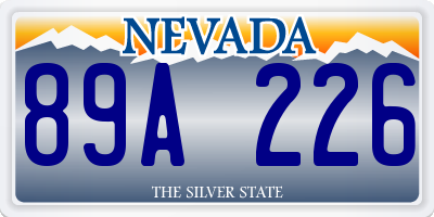 NV license plate 89A226
