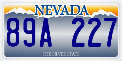 NV license plate 89A227