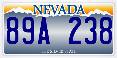 NV license plate 89A238