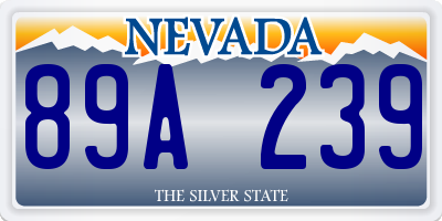 NV license plate 89A239