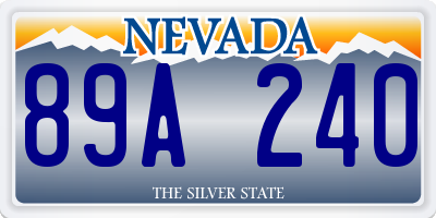 NV license plate 89A240