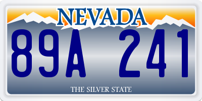 NV license plate 89A241