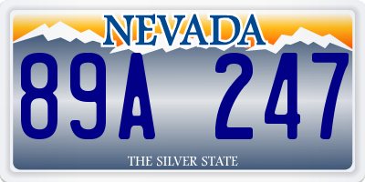 NV license plate 89A247