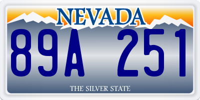 NV license plate 89A251