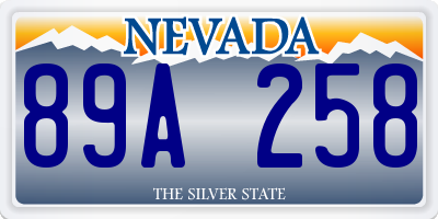 NV license plate 89A258