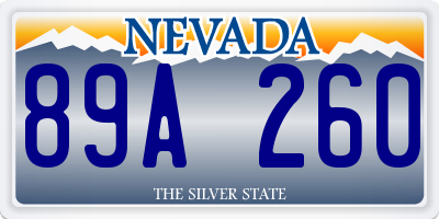 NV license plate 89A260