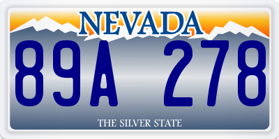 NV license plate 89A278