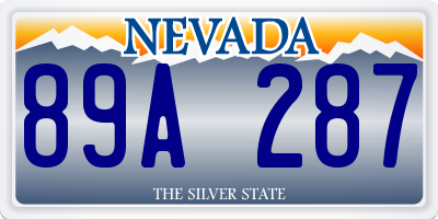 NV license plate 89A287