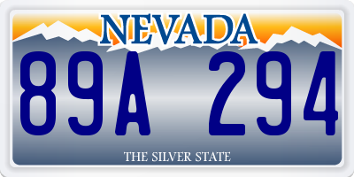 NV license plate 89A294