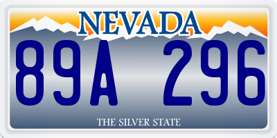NV license plate 89A296