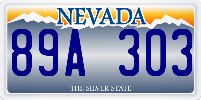 NV license plate 89A303