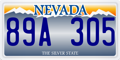 NV license plate 89A305