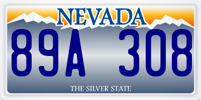 NV license plate 89A308