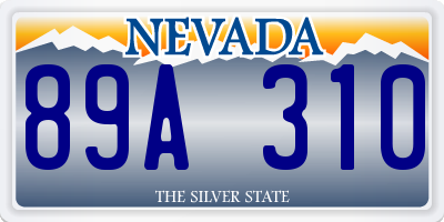 NV license plate 89A310