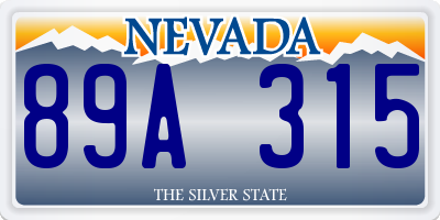 NV license plate 89A315