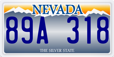 NV license plate 89A318