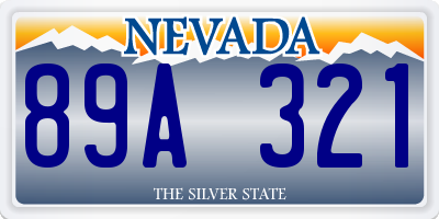 NV license plate 89A321
