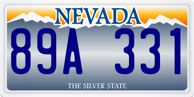 NV license plate 89A331