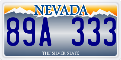 NV license plate 89A333