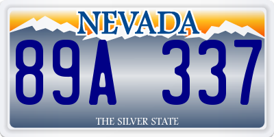 NV license plate 89A337