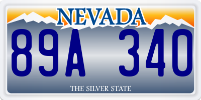 NV license plate 89A340