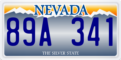 NV license plate 89A341