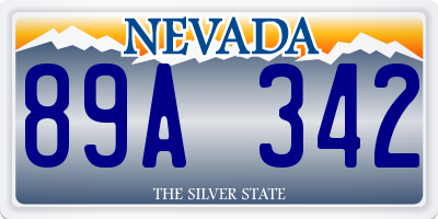 NV license plate 89A342