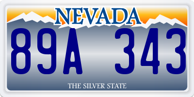 NV license plate 89A343