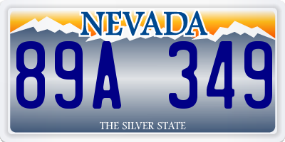 NV license plate 89A349