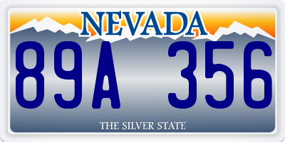NV license plate 89A356
