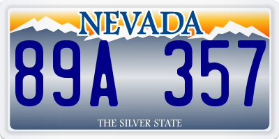 NV license plate 89A357