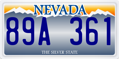 NV license plate 89A361